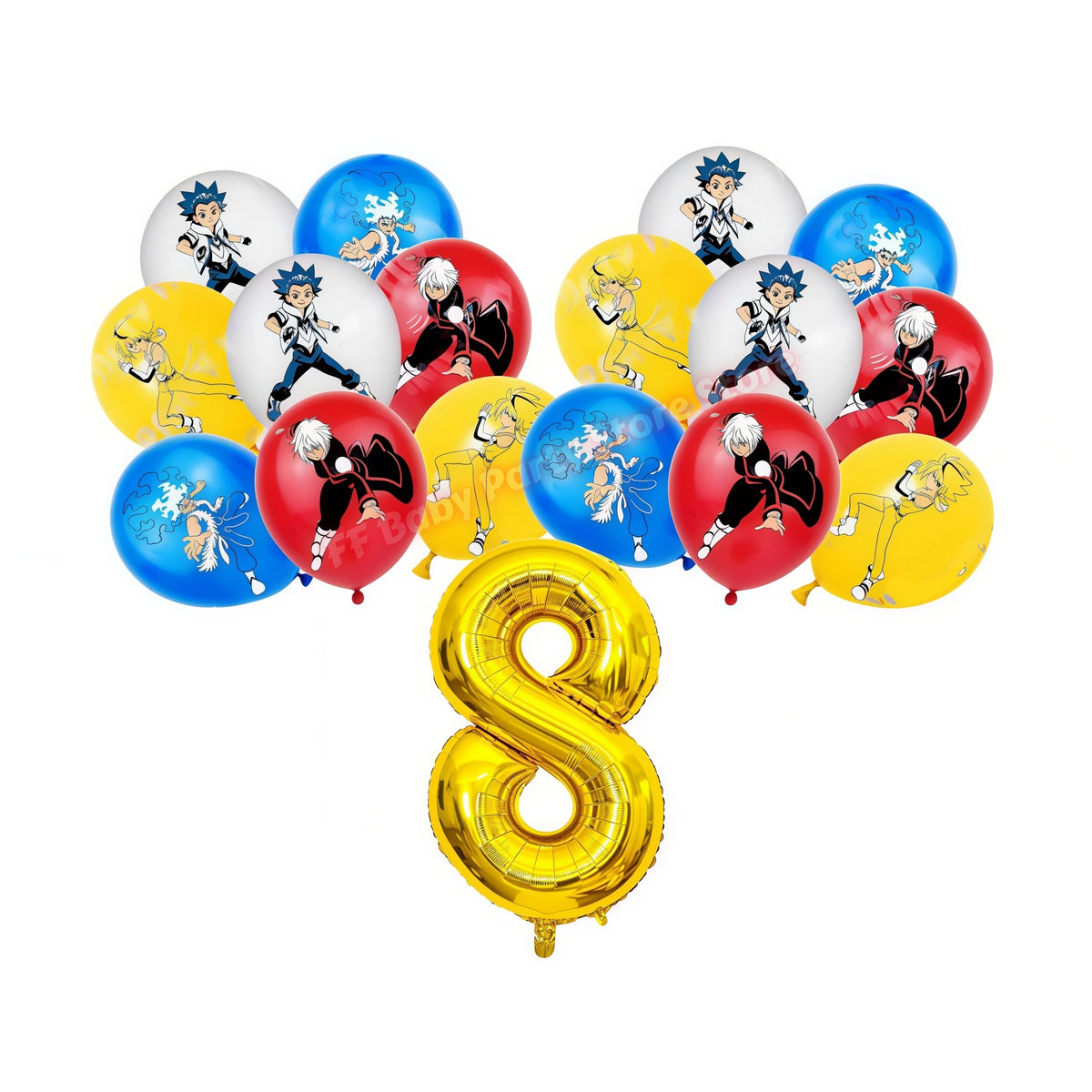 Beyblade & Bakugan Birthday Balloons Banner Party Decorations Party Decorations Set Babs 17pcs Balloons 8