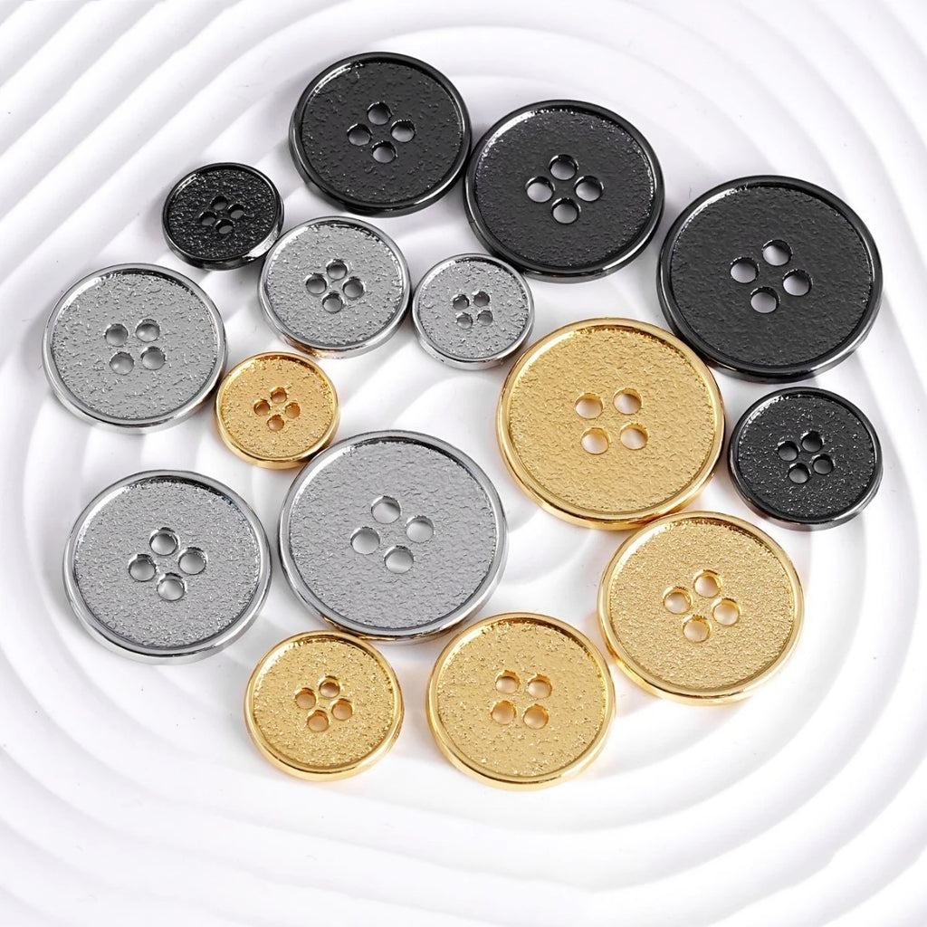 10-Pack 20mm Metal Round 4-Hole Buttons – Coats & Sweaters Sewing Buttons Babs
