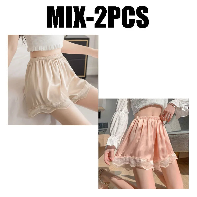 Women's Lace Trim Safety Shorts – Breathable Summer Underwear Women's Safety Shorts Babs MIX-2PCS 5 M