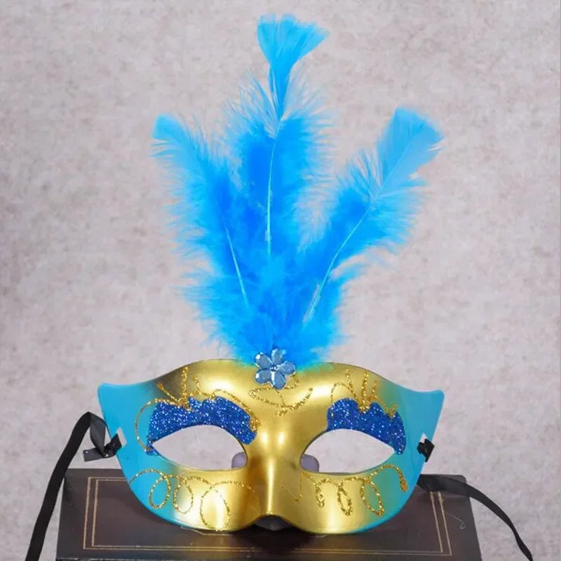 LED Flashing Feather Venice Mask – Masquerade Party Cosplay Feather Ball Mask Babs 4