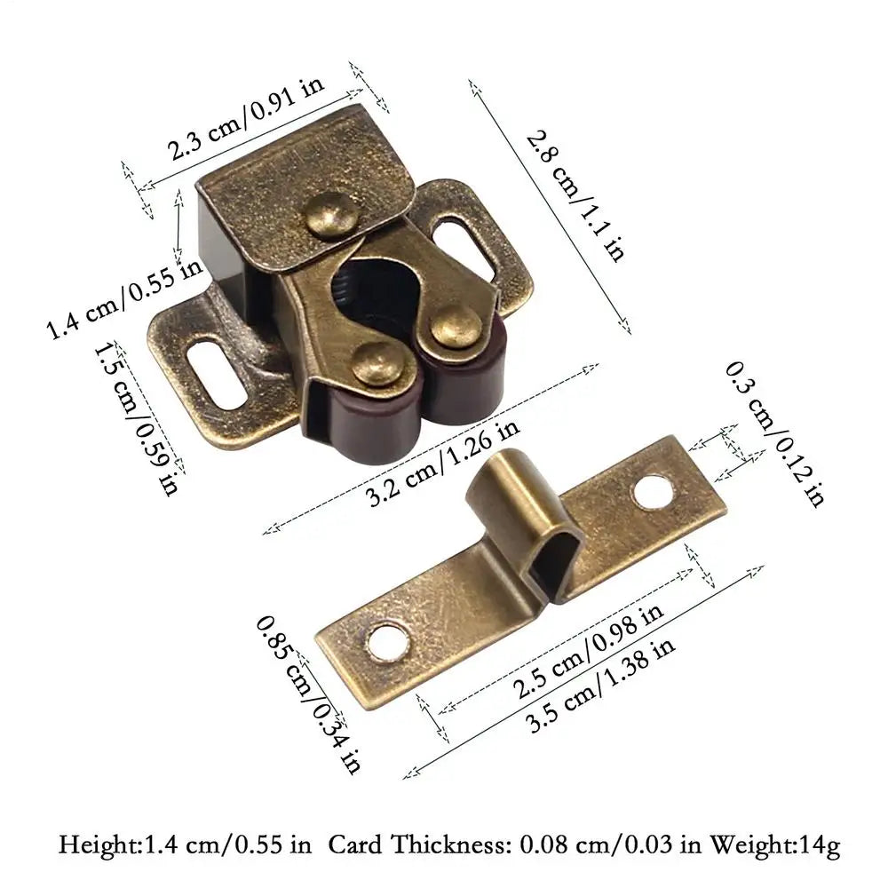 Double Roller Cabinet Door Catches with Screws – Strong Hold Cabinet Door Catch Babs Green Bronze