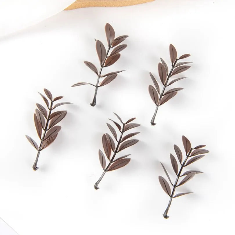 100/200Pcs Artificial Leaves UV Protection – Wedding Party Decor Artificial Decorative Leaves Babs Chocolate 200pcs