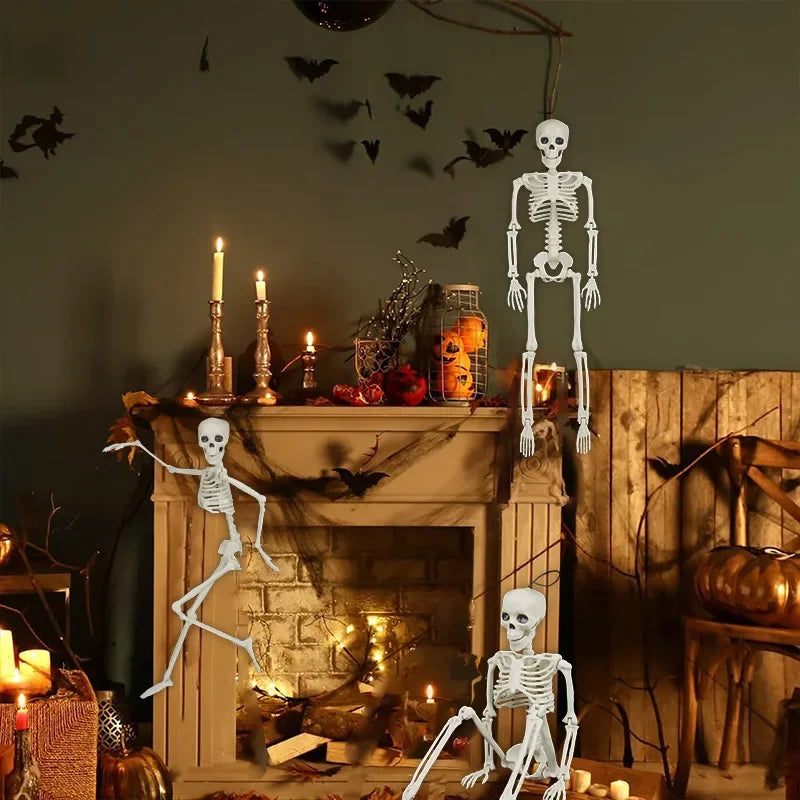 40cm Posable Halloween Skull Skeleton – Haunted House Decor Prop Halloween Skeleton Prop Babs