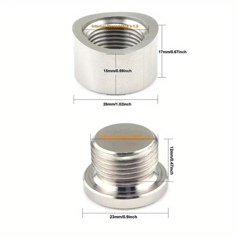 M18x1.5 Stainless Steel Oxygen Sensor Weld Bung Wideband Nut Exhaust Sensor Fitting Babs