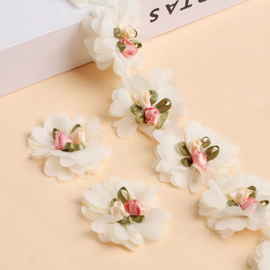 10Pcs Flower Embroidered Lace Applique Patches – DIY Fabric Trim Lace Applique Patches Babs