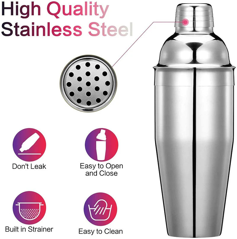 Boston Stainless Steel Cocktail Shaker 350/550/750ml Bar Tool Cocktail Shaker Babs