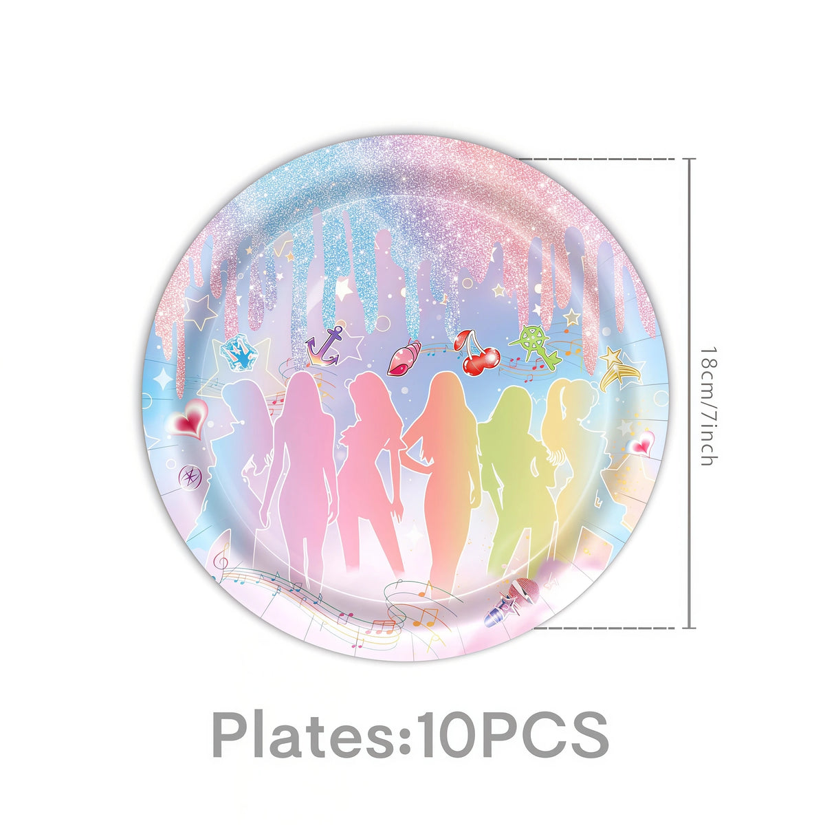 Katseye Kpop Birthday Party Supplies – Plates, Cups & Balloons Party Supplies Set Babs 10pcs 7inch Plates 1