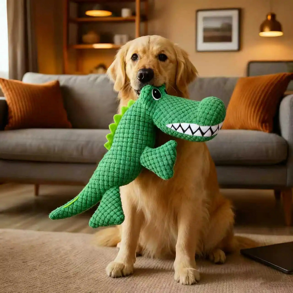 Plush Squeaky Dog Toy – Dinosaur Design for All Dog Sizes Squeaky Plush Dog Toy Babs