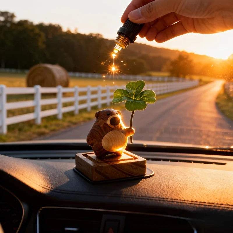 Cute Bear Wood Essential Oil Aroma Diffuser – Home & Car Decor Aroma Diffuser Ornament Babs