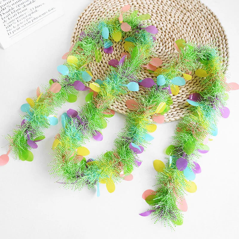 2M Easter Colorful Hanging Garland DIY Wreath Spring Decor Easter Garland Decoration Babs