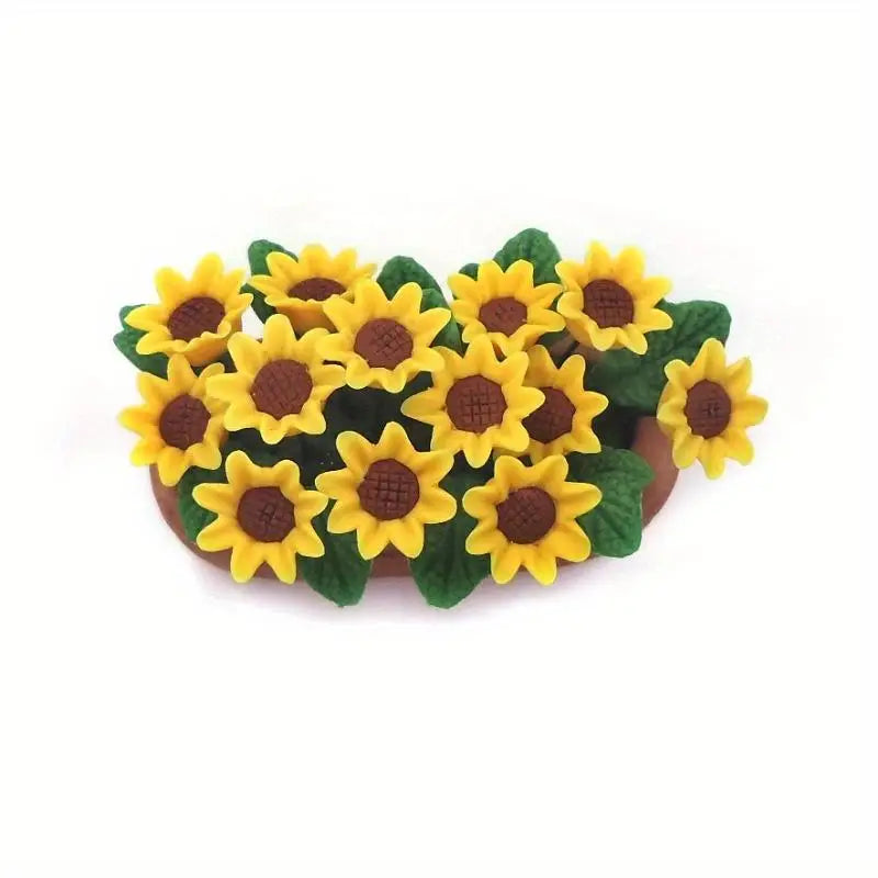 Miniature Clay Sunflower Bonsai | 1:12 Micro Landscape Decor Miniature Décor Prop Babs