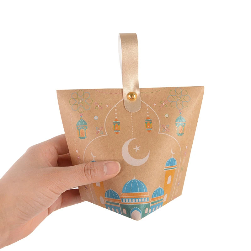 5/10Pcs Eid Mubarak Candy Gift Boxes | Ramadan 2026 Party Supplies Holiday Gift Box Babs