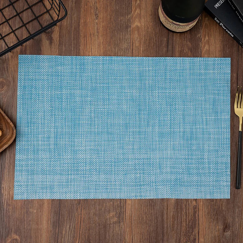 Washable PVC Woven Placemats – Durable Vinyl Dining Table Mats Vinyl Table Placemats Babs Style 18 30X45CM