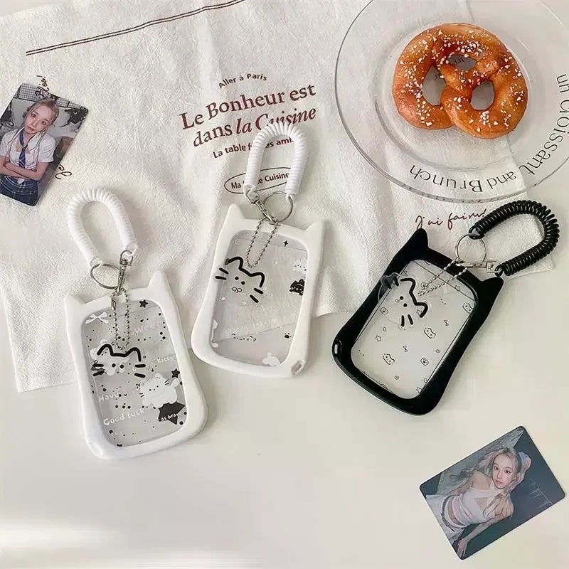 Cute Cat Photocard Holder Keychain – Card Display Pendant Photocard Holder Keychain Babs