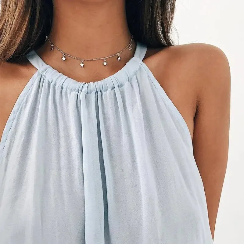 Boho Gold Tassel Star Choker Necklace for Women Choker Necklace Babs