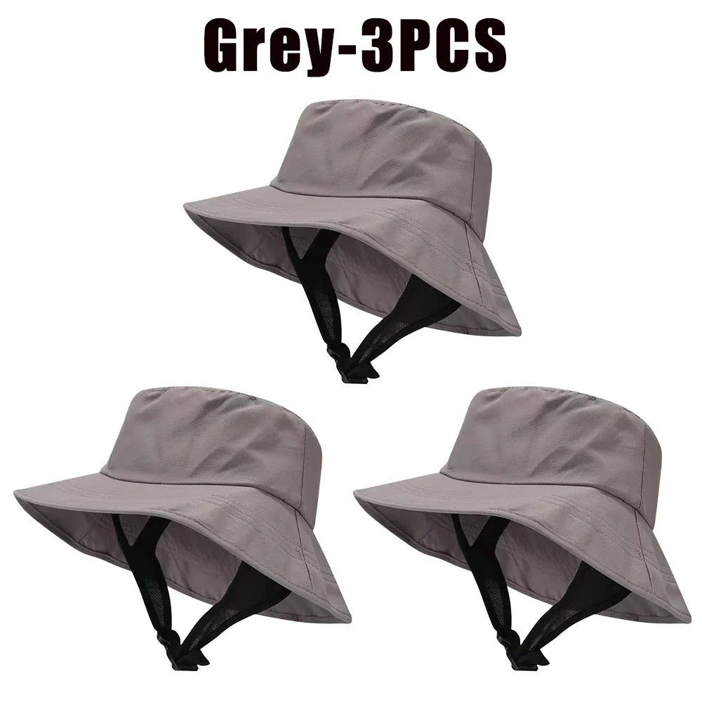 UPF 50+ Mesh Bucket Hat – Breathable Sun Hat Men & Women Bucket Sun Hat Babs Grey-3PCS