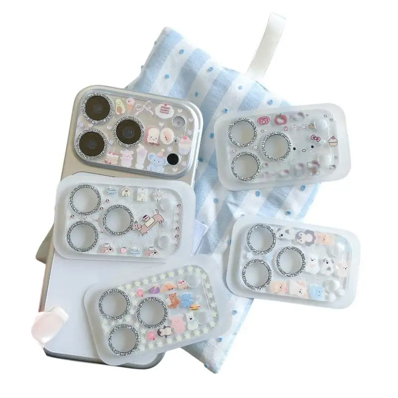Cartoon Glitter Camera Lens Protector Tempered Glass Cover Camera Lens Protector Babs