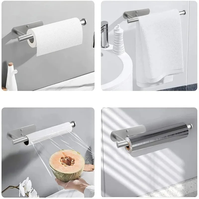 Adhesive Stainless Steel Paper Towel Holder & Napkin Rack Paper Towel Holder Babs