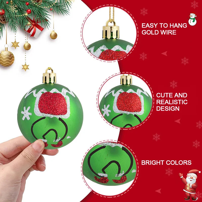 12PCS Glitter Christmas Ball Ornaments 6cm – Holiday Tree Décor Christmas Ball Ornaments Babs