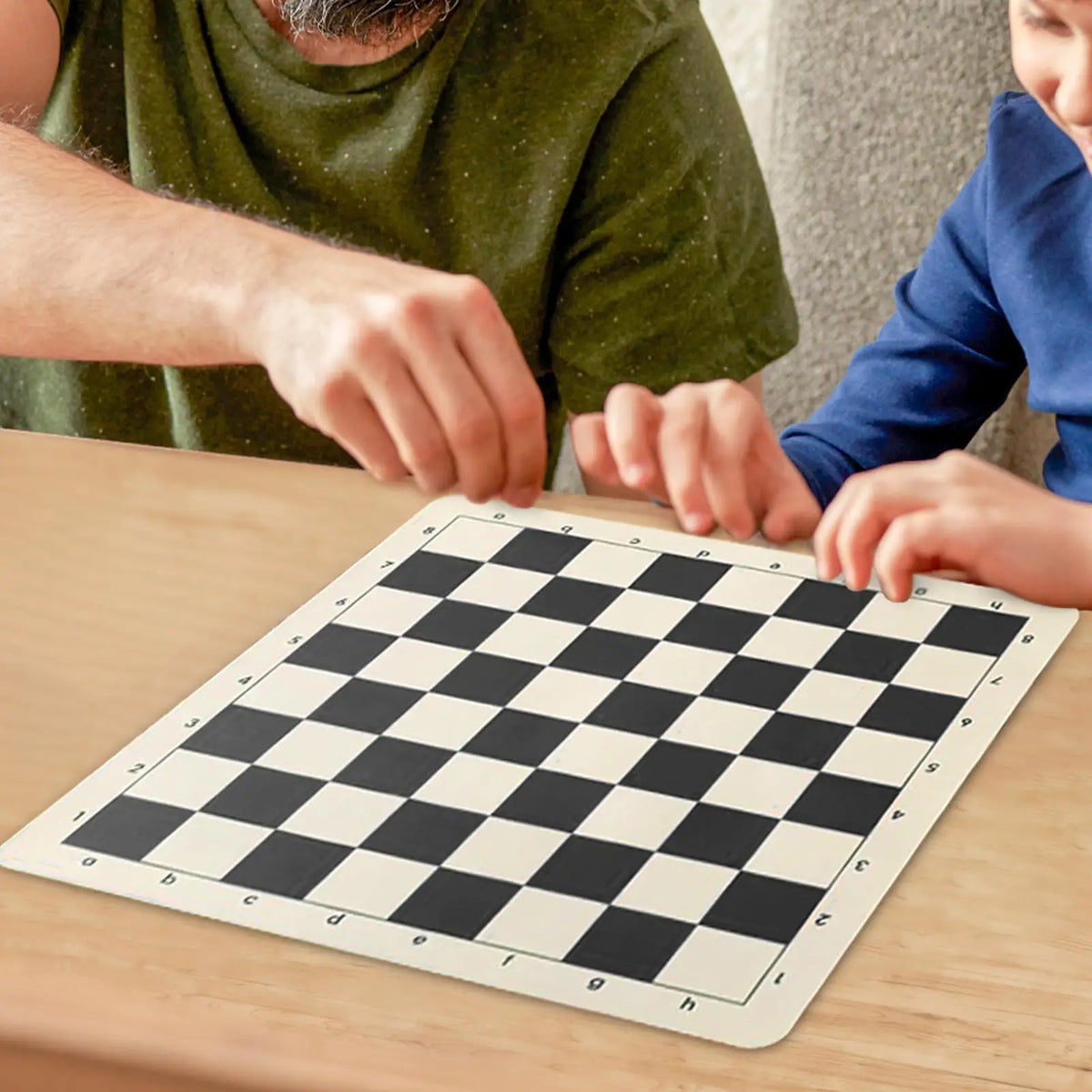 Roll-Up PU Leather Chess Board – Portable Tournament Mat Chess Board Mat Babs Green and white