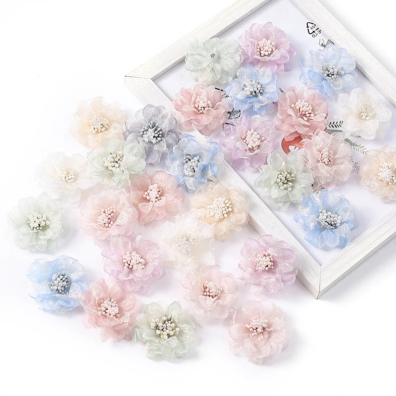Mini Silk Rose Artificial Flower Heads 10/20Pcs – Wedding & DIY Artificial Flower Heads Babs