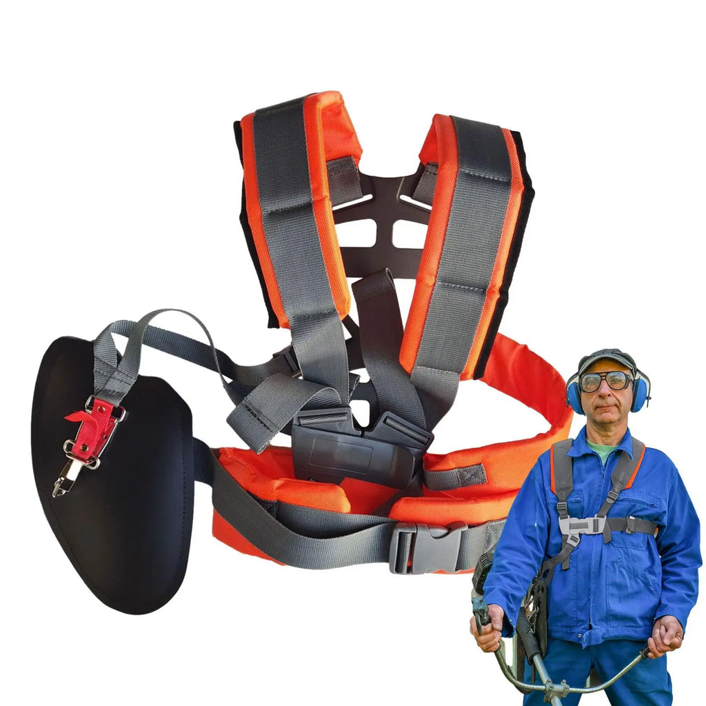 Double Shoulder Brush Cutter Harness – Padded Trimmer Strap Trimmer Harness Strap Babs