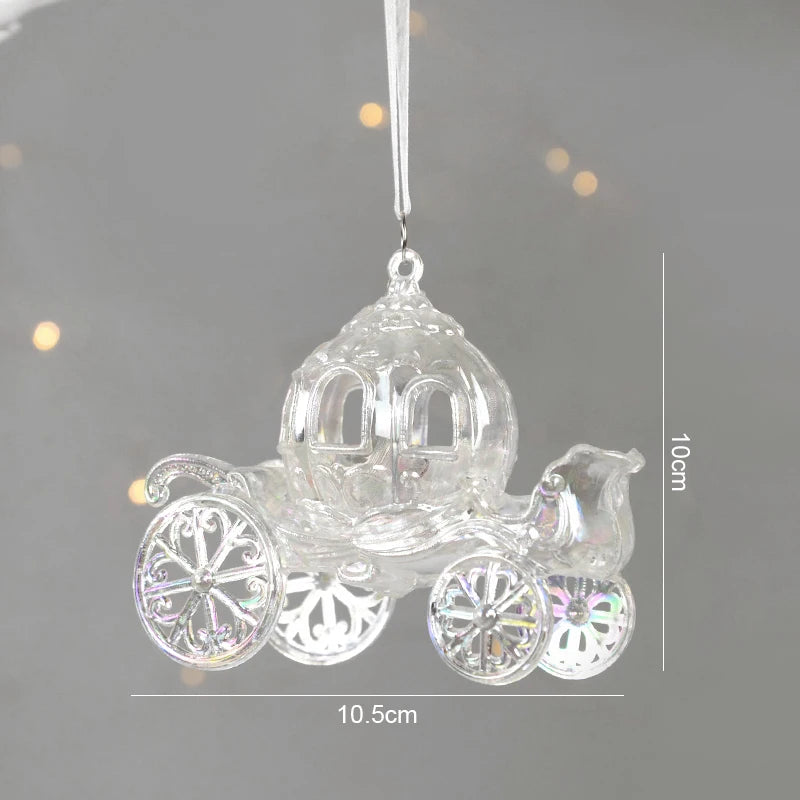 Acrylic Christmas Ornaments – Elk, Angel & Bell Pendants 2024 Christmas Tree Ornaments Babs Car
