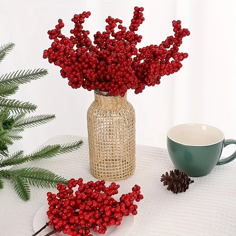 Bright Red Artificial Christmas Berry Picks – DIY Holiday Décor Christmas Berry Picks Babs