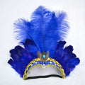 Feather Headband Crown | Halloween Christmas Neon Party Accessory Feather Party Headband Babs blue