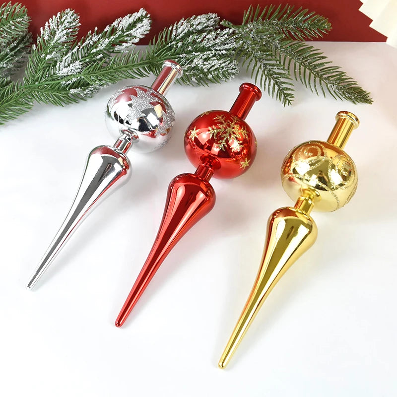 23cm Christmas Tree Topper – Red, Gold & Silver Star Ornament Christmas Tree Topper Babs