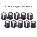 10pcs Guitar Tone Knobs D-Type 6mm Shaft Volume Control Guitar Tone Knobs Babs 10pcs