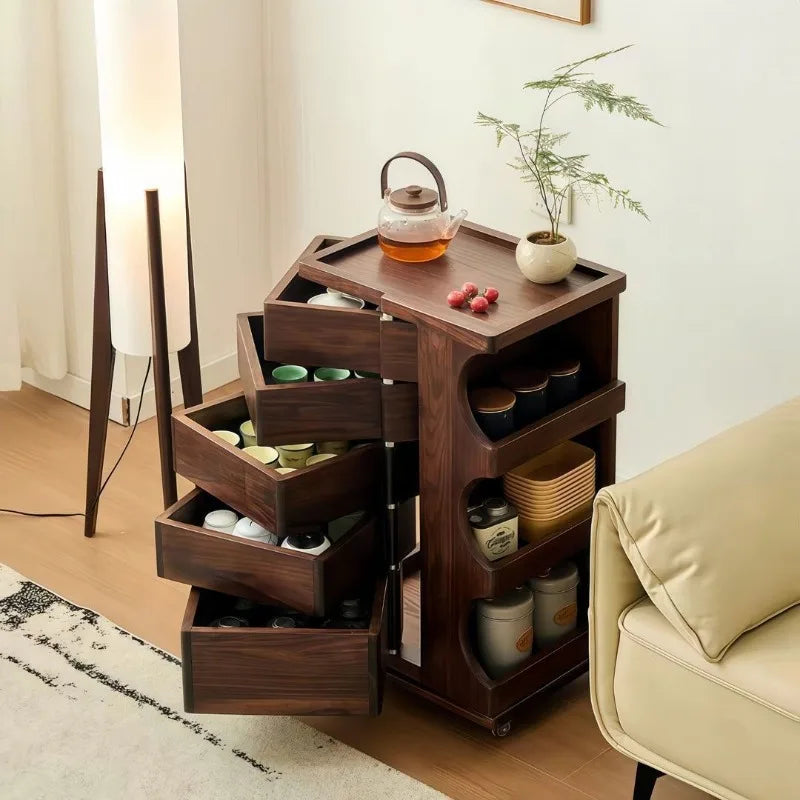 Solid Oak Rotating Side Table | Modern Luxury Coffee Table Rotating Side Table Babs