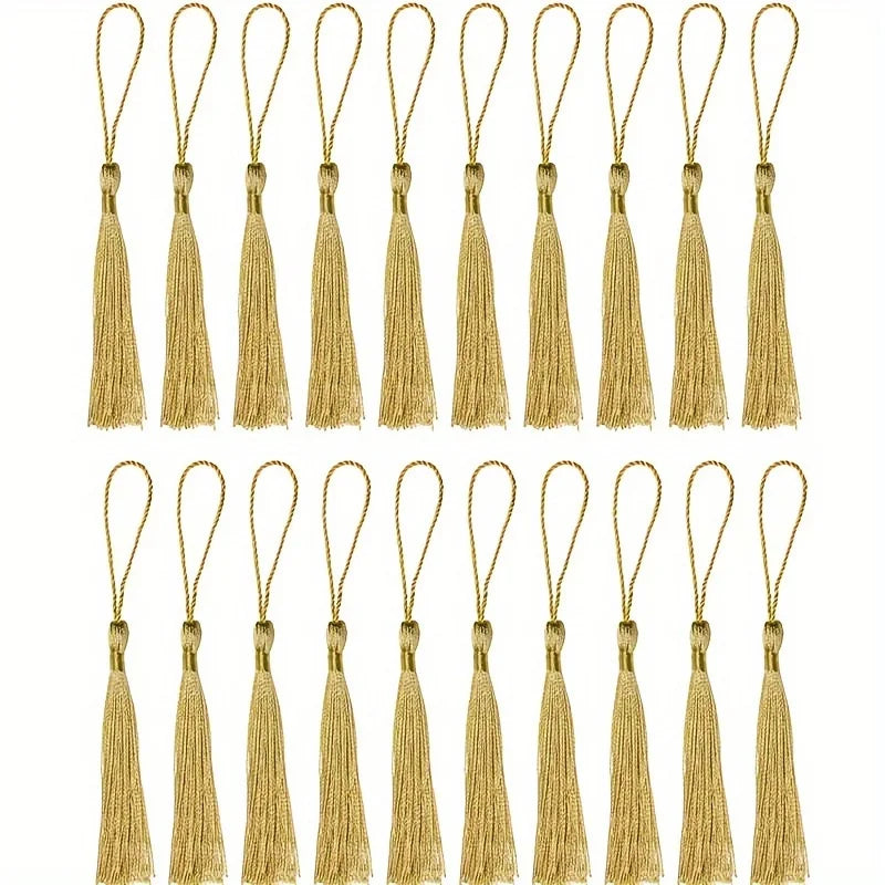 Mini Silky Handmade Tassels with Loop – Crafts & Jewelry Craft Tassels Babs Light Golden