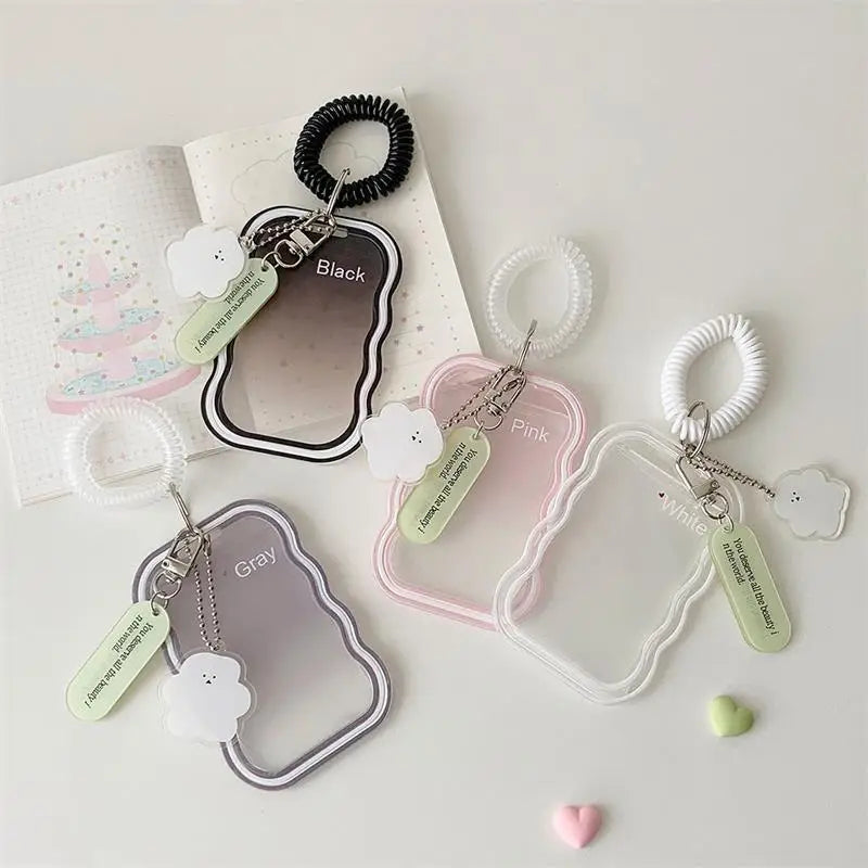 Silicone Photocard Holder Keychain with Elastic Rope Pendant Card Holder Keychain Babs