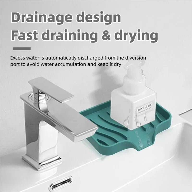 Silicone Soap Dish with Drain Rack – Anti-Slip Bathroom Tray Silicone Soap Dish Babs