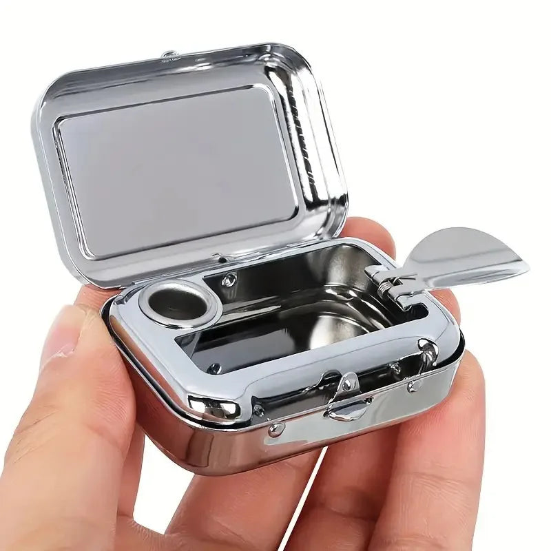 Stainless Steel Ashtray with Lid – Smokeless Portable Car & Home Portable Ashtray Babs