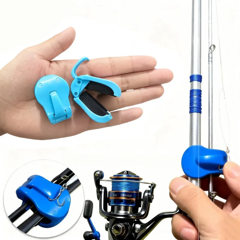 2-Pack Quick-Attach Fishing Rod Clips – 1-Hand Holder Blue Fishing Rod Clip Babs