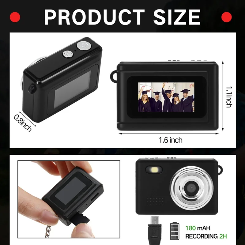 1080P Mini Keychain Camera – Portable CCD Digital Camcorder Mini Digital Camera Babs