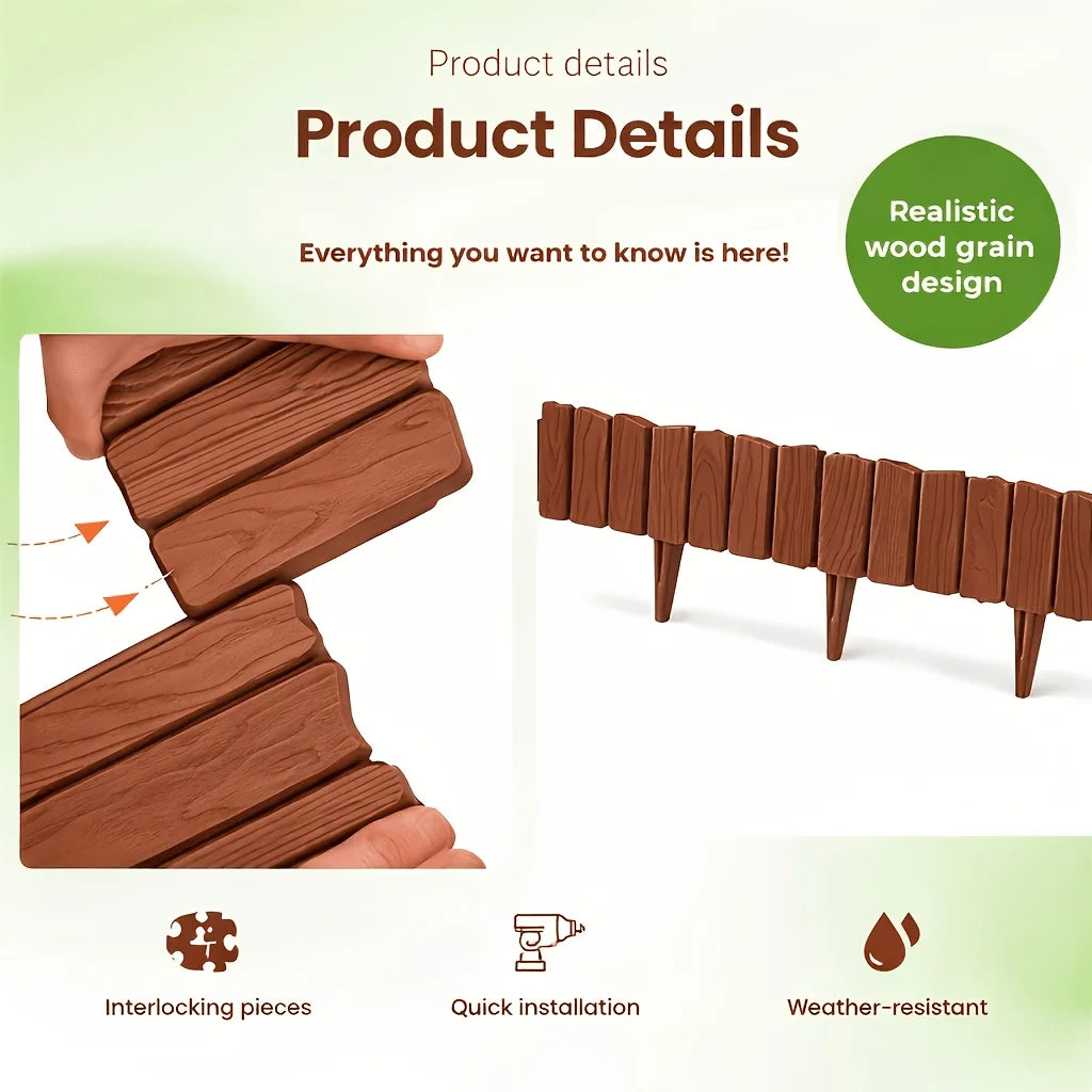 Flexible Splicable Garden Fence Decorative Yard Border – 3/6 Pcs Garden Border Fence Babs