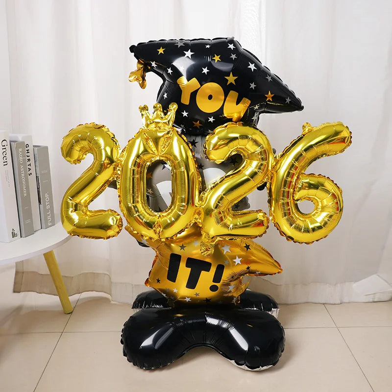 2026 Graduation Balloon Set – Doctorate Cap Foil Party Decor Graduation Party Balloons Babs