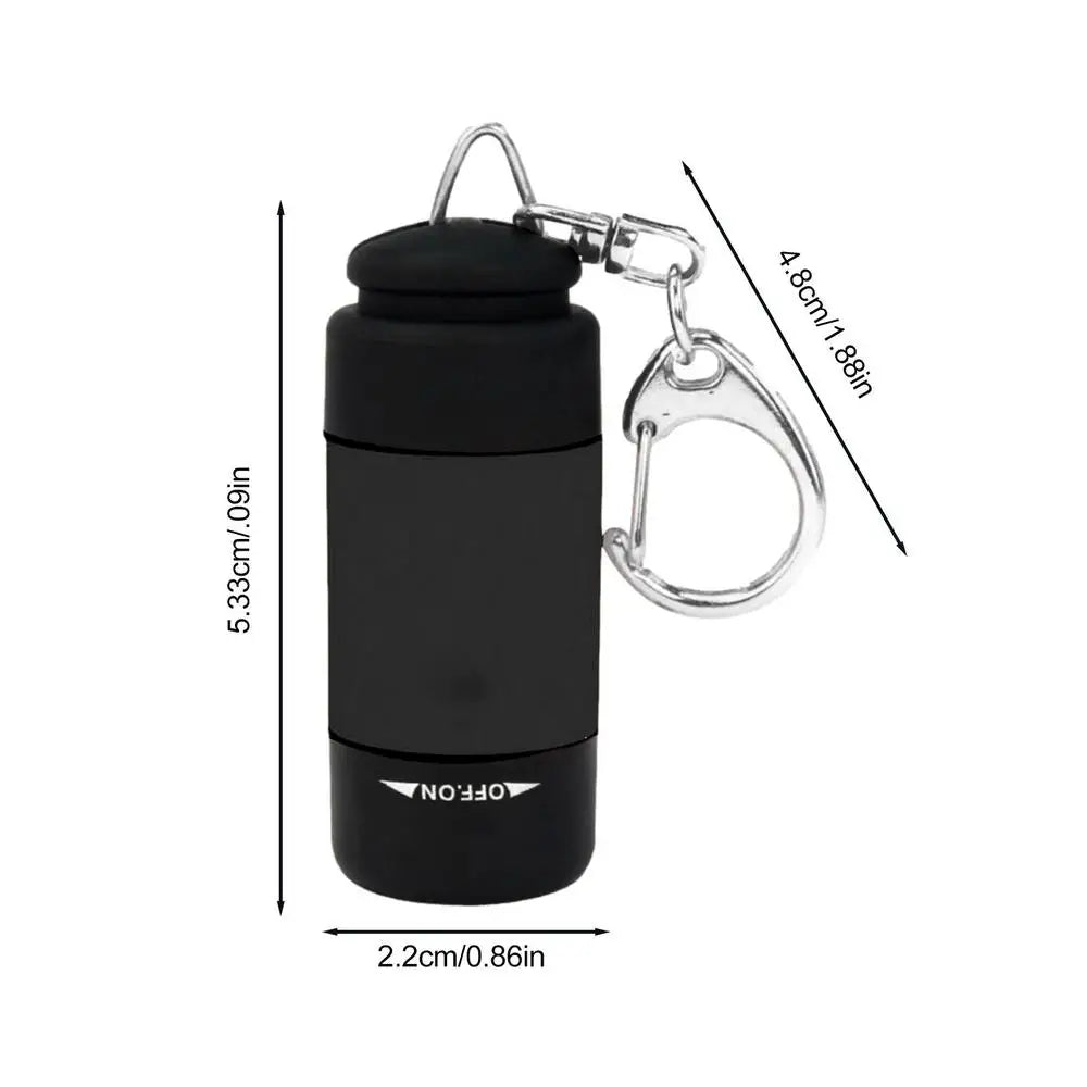 LED Mini USB Rechargeable Keychain Flashlight – Waterproof Keychain Flashlight Babs Black
