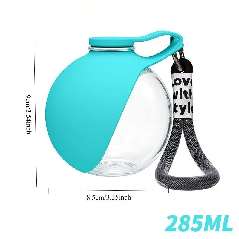 285ml Portable Dog Water Bottle – Collapsible Silicone Travel Cup Pet Travel Water Bottle Babs Blue
