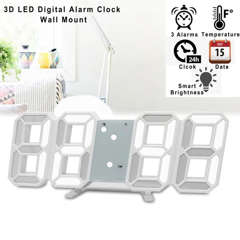 3D LED Digital Alarm Clock – Time, Date & Temperature LED Alarm Clock Babs