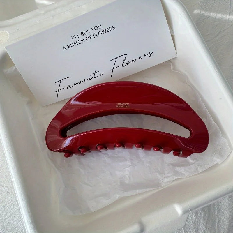 Red Acetate Hair Claw Clip – Glossy Finish for Women Hair Claw Clip Babs