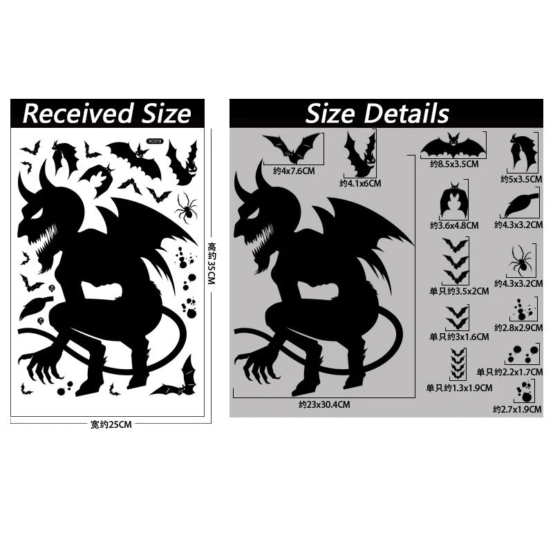 Halloween Removable Wall & Window Stickers – Bat Ghost Pumpkin Halloween Wall Stickers Babs 8