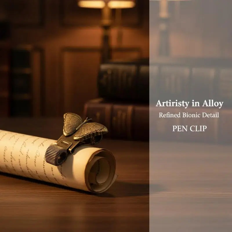 Vintage Metal Spring-Loaded Pen Clip for Notebooks & Journals Metal Pen Clip Babs