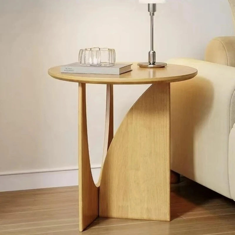 Round Solid Wood Coffee Table | Modern Minimalist Side Table Round Coffee Table Babs