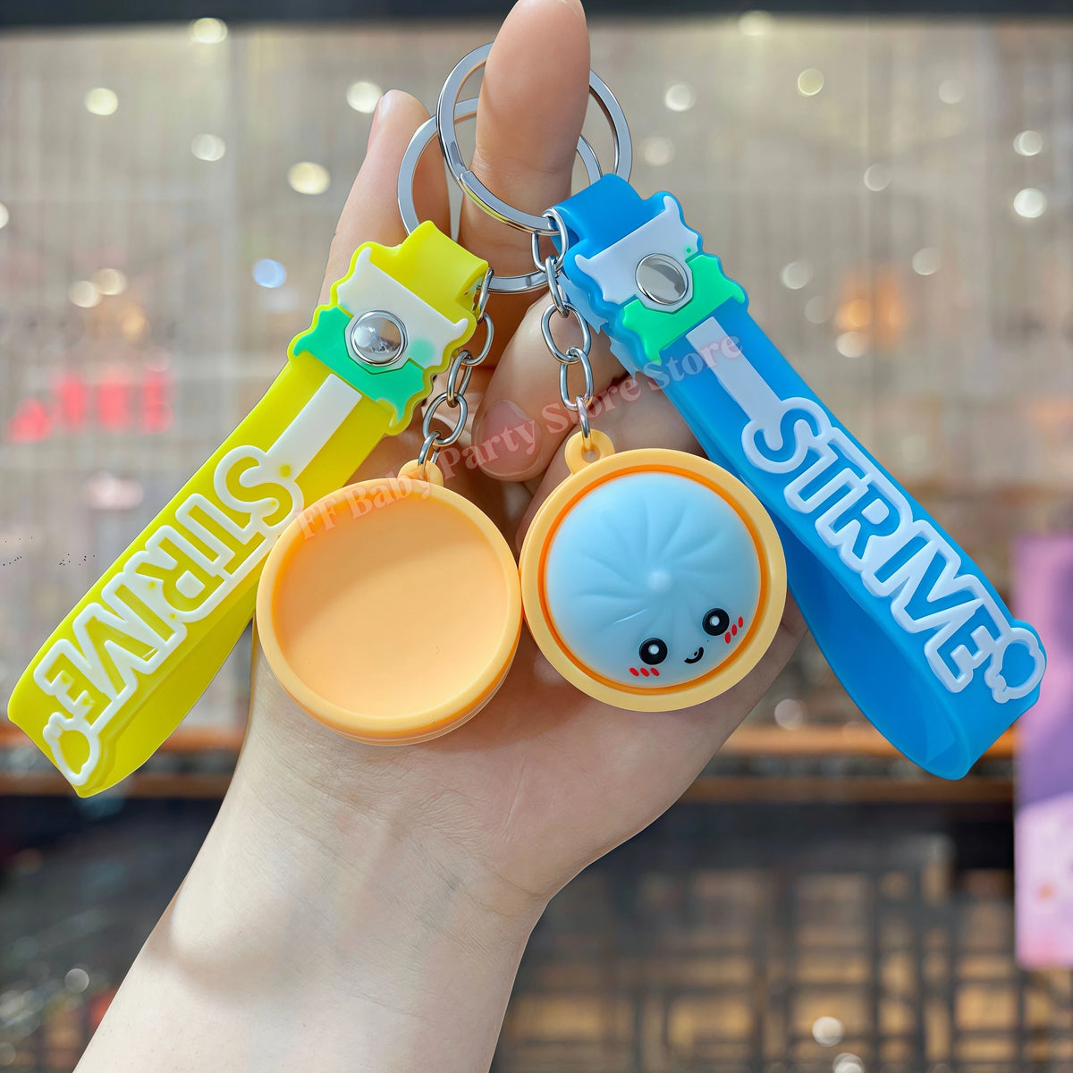 Cute Dumpling Baozi Keychain – Party Favors & Gift Fillers Novelty Keychain Charm Babs