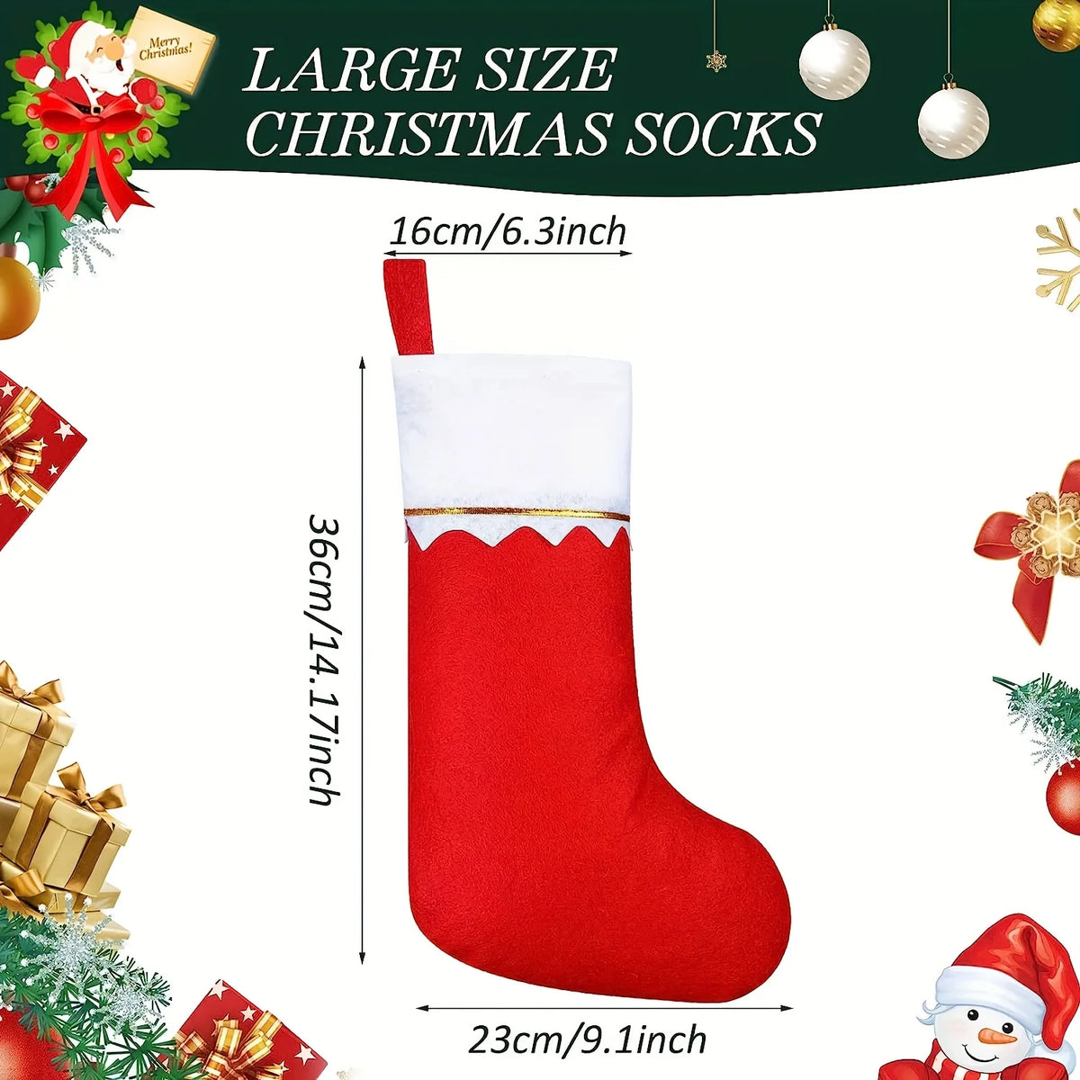 12 Christmas Stockings – Santa & Reindeer Holiday Design Christmas Stockings Babs