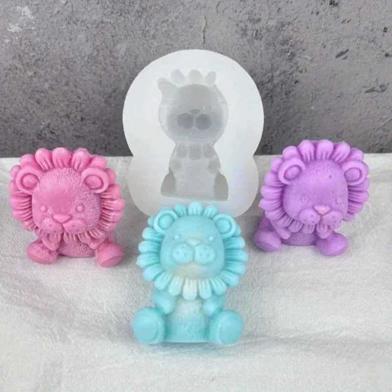 Cute Lion Silicone Mold for Candles, Soap & Resin DIY Silicone Craft Mold Babs